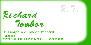 richard tombor business card